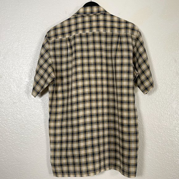 Luciano Barbera 100% Linen S/S Button Shirt Multicolor Plaid Men's Size S - Picture 8 of 10